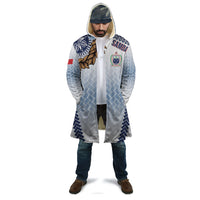 Manu Samoa Rugby Custom White Cloak ʻIe Toga Pattern With Brown Ula fala LT7 - Polynesian Pride