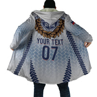 Manu Samoa Rugby Custom White Cloak ʻIe Toga Pattern With Brown Ula fala LT7 - Polynesian Pride