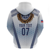 Manu Samoa Rugby Custom White Hoodie ʻIe Toga Pattern With Brown Ula fala LT7 - Polynesian Pride