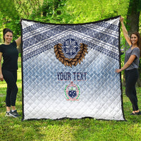 Manu Samoa Rugby Custom White Quilt ʻIe Toga Pattern With Brown Ula fala LT7 - Polynesian Pride