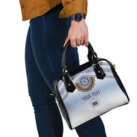 Manu Samoa Rugby Custom White Shoulder Handbag ʻIe Toga Pattern With Brown Ula fala LT7 - Polynesian Pride