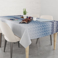 Manu Samoa Rugby Custom White Tablecloth ʻIe Toga Pattern With Brown Ula fala LT7 - Polynesian Pride