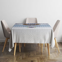 Manu Samoa Rugby Custom White Tablecloth ʻIe Toga Pattern With Brown Ula fala LT7 - Polynesian Pride