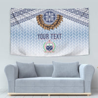 Manu Samoa Rugby Custom White Tapestry ʻIe Toga Pattern With Brown Ula fala LT7 - Polynesian Pride