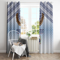 Manu Samoa Rugby Custom White Window Curtain ʻIe Toga Pattern With Brown Ula fala LT7 - Polynesian Pride