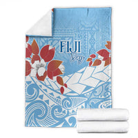 Bula Fiji Day Blanket Tagimaucia on Masi Pattern - Turquoise