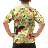 Aloha Hawaii Family Matching Tank Maxi Dress and Hawaiian Shirt I'iwi on Mamane Pastel Cream