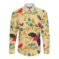Aloha Hawaii Long Sleeve Button Shirt I'iwi on Mamane Pastel Cream