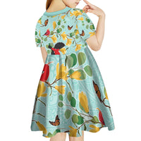 Aloha Hawaii Kid Short Sleeve Dress I'iwi on Mamane Pastel Turquoise