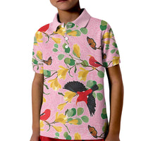 Aloha Hawaii Kid Polo Shirt I'iwi on Mamane Pastel Pink LT7 Kid Pink - Polynesian Pride