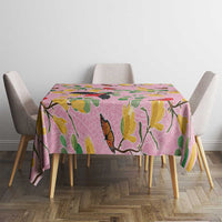Aloha Hawaii Tablecloth I'iwi on Mamane Pastel Pink