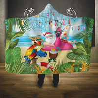 Have Yourself A Beachy Little Christmas Hooded Blanket with Santa Chilling - Polynesian Pride