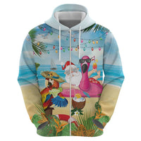 Have Yourself A Beachy Little Christmas Hoodie with Santa Chilling - Polynesian Pride
