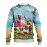 Have Yourself A Beachy Little Christmas Ugly Christmas Sweater with Santa Chilling - Polynesian Pride