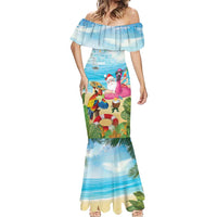 Have Yourself A Beachy Little Christmas Mermaid Dress with Santa Chilling - Polynesian Pride