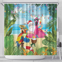 Have Yourself A Beachy Little Christmas Shower Curtain with Santa Chilling - Polynesian Pride