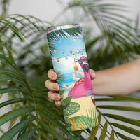 Have Yourself A Beachy Little Christmas Skinny Tumbler with Santa Chilling LT7 - Polynesian Pride