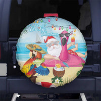 Have Yourself A Beachy Little Christmas Spare Tire Cover with Santa Chilling - Polynesian Pride