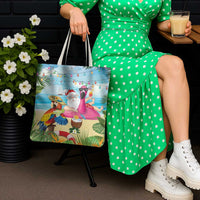 Have Yourself A Beachy Little Christmas Tote Bag with Santa Chilling - Polynesian Pride