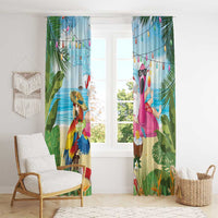 Have Yourself A Beachy Little Christmas Window Curtain with Santa Chilling - Polynesian Pride
