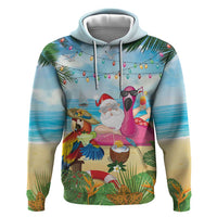 Have Yourself A Beachy Little Christmas Zip Hoodie with Santa Chilling - Polynesian Pride