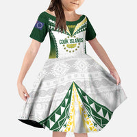 Cook Islands Rugby Custom Family Matching Off The Shoulder Long Sleeve Dress and Hawaiian Shirt Kuki's Aitu Champions - Polynesian Pride
