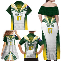 Cook Islands Rugby Custom Family Matching Off Shoulder Maxi Dress and Hawaiian Shirt Kuki's Aitu Champions - Polynesian Pride