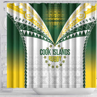 Cook Islands Rugby Shower Curtain Kuki's Aitu Champions - Polynesian Pride