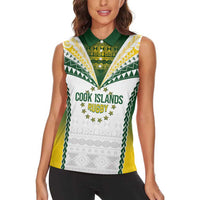 Cook Islands Rugby Custom Women Sleeveless Polo Shirt Kuki's Aitu Champions - Polynesian Pride