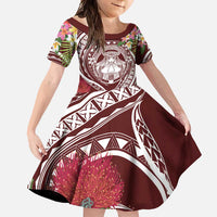 Aloha Hawaii Big Island Family Matching Off Shoulder Maxi Dress and Hawaiian Shirt Ohia Lehua Wahine