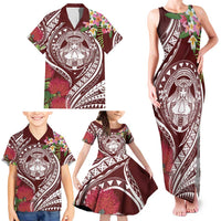 Aloha Hawaii Big Island Family Matching Tank Maxi Dress and Hawaiian Shirt Ohia Lehua Wahine