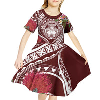 Aloha Hawaii Big Island Kid Short Sleeve Dress Ohia Lehua Wahine