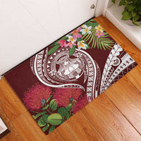 Aloha Hawaii Big Island Rubber Doormat Ohia Lehua Wahine