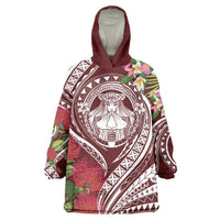 Aloha Hawaii Big Island Wearable Blanket Hoodie Ohia Lehua Wahine