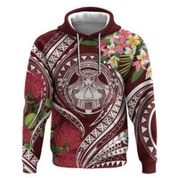 Aloha Hawaii Big Island Zip Hoodie Ohia Lehua Wahine LT7 Pullover Hoodie Red - Polynesian Pride