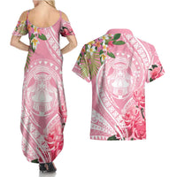 Aloha Hawaii Maui Couples Matching Summer Maxi Dress and Hawaiian Shirt Goddess Lokelani Rose