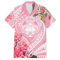 Aloha Hawaii Maui Family Matching Off Shoulder Short Dress and Hawaiian Shirt Goddess Lokelani Rose