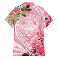 Aloha Hawaii Maui Family Matching Short Sleeve Bodycon Dress and Hawaiian Shirt Goddess Lokelani Rose