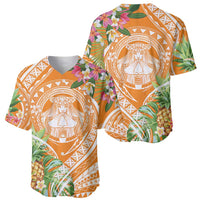 Aloha Hawaii Lanai Baseball Jersey Frangipani Mix Pineapple LT7 - Polynesian Pride