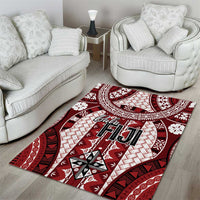 Bula Fiji Vintage Area Rug Scarlet Masi Motifs