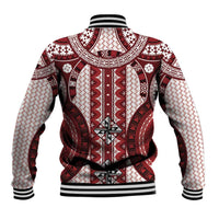 Bula Fiji Vintage Baseball Jacket Scarlet Masi Motifs LT7 - Polynesian Pride