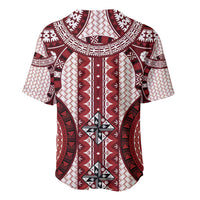 Bula Fiji Vintage Baseball Jersey Scarlet Masi Motifs LT7 - Polynesian Pride