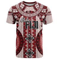 Bula Fiji Vintage T Shirt Scarlet Masi Motifs LT7 Scarlet - Polynesian Pride