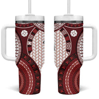 Bula Fiji Vintage Tumbler With Handle Scarlet Masi Motifs