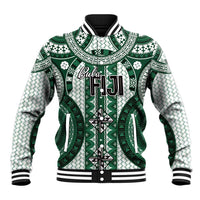 Bula Fiji Vintage Baseball Jacket Phthalo Green Masi Motifs LT7 Unisex Phthalo Green - Polynesian Pride