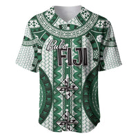 Bula Fiji Vintage Baseball Jersey Phthalo Green Masi Motifs LT7 Phthalo Green - Polynesian Pride