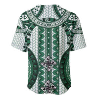 Bula Fiji Vintage Baseball Jersey Phthalo Green Masi Motifs LT7 - Polynesian Pride