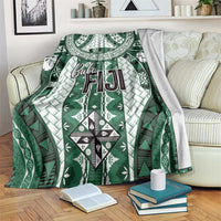 Bula Fiji Vintage Blanket Phthalo Green Masi Motifs