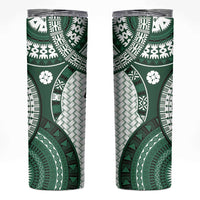 Bula Fiji Vintage Skinny Tumbler Phthalo Green Masi Motifs