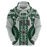 Bula Fiji Vintage Zip Hoodie Phthalo Green Masi Motifs